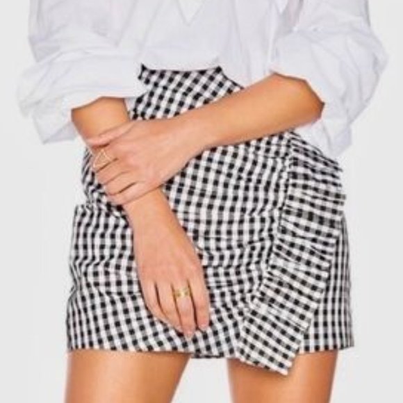 Lovers + Friends Gingham Ruffle Skirt - Size XS - Picture 2 of 5